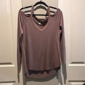 Me To We Mauve Cold Shoulder Long Sleeve